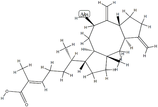 (6α,10β,11α)-8α-Hydroxyophiobola-3(24),7(25),19-trien-21-oic acid Struktur