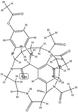 (11S,17R)-6,10-Diacetyl-15-acetyloxy-17-[(4-acetyloxyphenyl)methyl]-1,6,10,22-tetraazatricyclo[9.7.6.112,16]pentacosa-12,14,16(25)-triene-18,23-dione Struktur