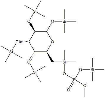 1-O,2-O,3-O,4-O-Tetrakis(trimethylsilyl)-D-galactopyranose [phosphoric acid bis(trimethylsilyl)] ester Struktur