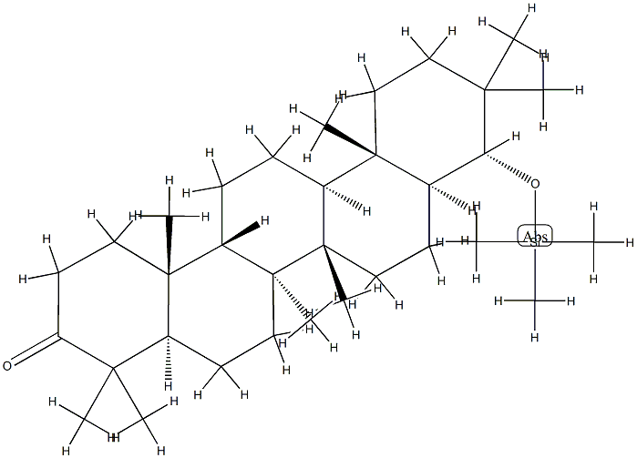 (8α,9β,13α,14β,17α,18β)-21,21-Dimethyl-22α-(trimethylsiloxy)-29,30-dinorgammaceran-3-one Struktur