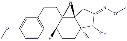 17β-Hydroxy-3-methoxy-1,3,5(10)-estratrien-16-one O-methyl oxime Struktur