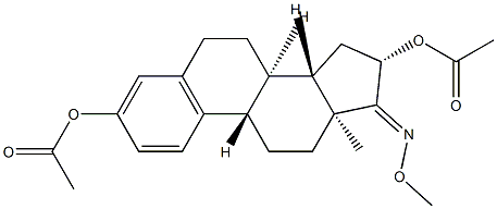 3,16β-Bis(acetyloxy)-1,3,5(10)-estratrien-17-one O-methyl oxime Struktur