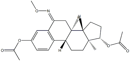 3,17β-Bis(acetyloxy)-6-(methoxyimino)-1,3,5(10)-estratriene Struktur