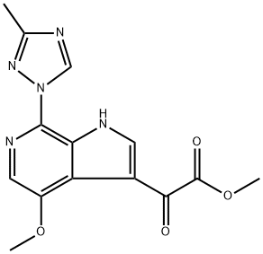 1H-Pyrrolo[2,3-c]pyridine-3-acetic acid, 4-Methoxy-7-(3-Methyl-1H-1,2,4-triazol-1-yl)-α-oxo-, Methyl ester Struktur