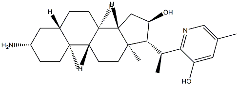 3β-アミノ-16,28-セコ-5α-ソラニダ-22,24,26(28)-トリエン-16α,23-ジオール 化學(xué)構(gòu)造式