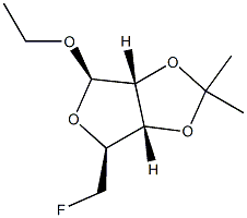 ba-D-Ribofuranoside, ethyl 5-deoxy-5-fluoro-2,3-O-(1-methylethylidene)- (9CI) Struktur