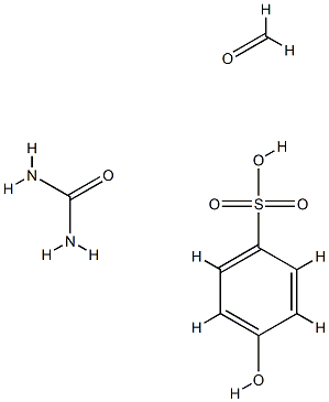 Benzenesulfonic acid, 4-hydroxy-, polymer with formaldehyde, compd. with urea Struktur