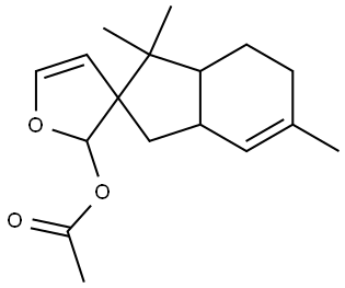 1',3',3'a,6',7',7'a-Hexahydro-1',1',5'-trimethylspiro[furan-3(2H),2'-[2H]inden]-2-ol acetate Struktur