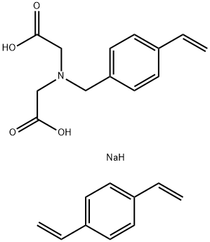 N-(p-Vinylbenzyl)iminodiacetic acid, disodium salt, p-divinylbenzene polymer Struktur