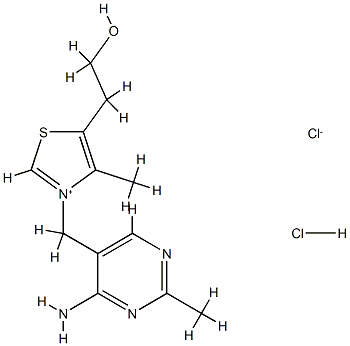 3-[(4-amino-2-methylpyrimidin-5-yl)methyl]-5-(2-hydroxyethyl)-4-methylthiazolium  chloride  hydrochlor Struktur