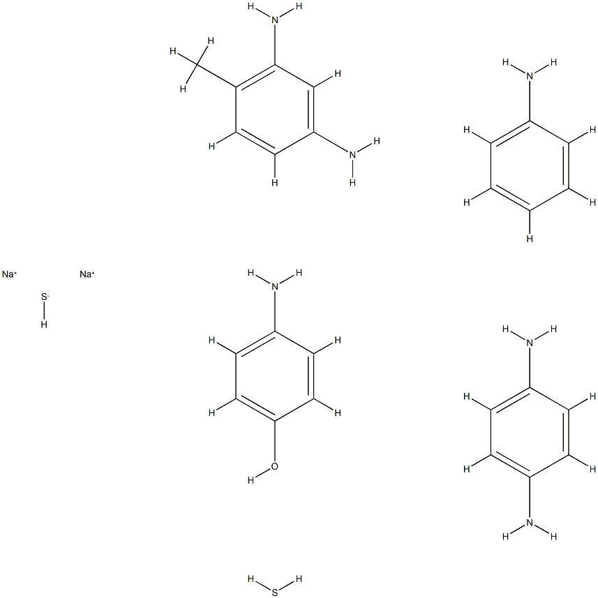 Phenol, 4-amino-, reaction products with aniline, 4-methyl-1,3-benzenediamine, p-phenylenediamine, sodium sulfide (Na2S) and sulfur Struktur