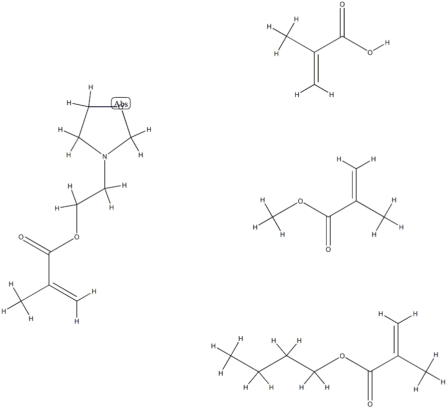 2-Propenoic acid, 2-methyl-, polymer with butyl 2-methyl-2-propenoate, methyl 2-methyl-2-propenoate and 2-(3-oxazolidinyl)ethyl 2-methyl-2-propenoate Struktur