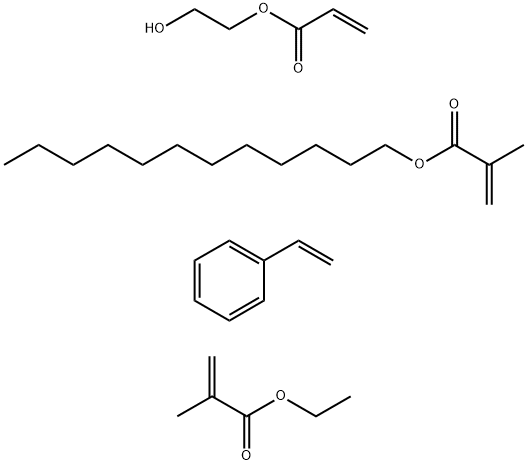 2-Propenoic acid, 2-methyl-, dodecyl ester, polymer with ethenylbenzene, ethyl 2-methyl-2-propenoate and 2-hydroxyethyl 2-propenoate Struktur