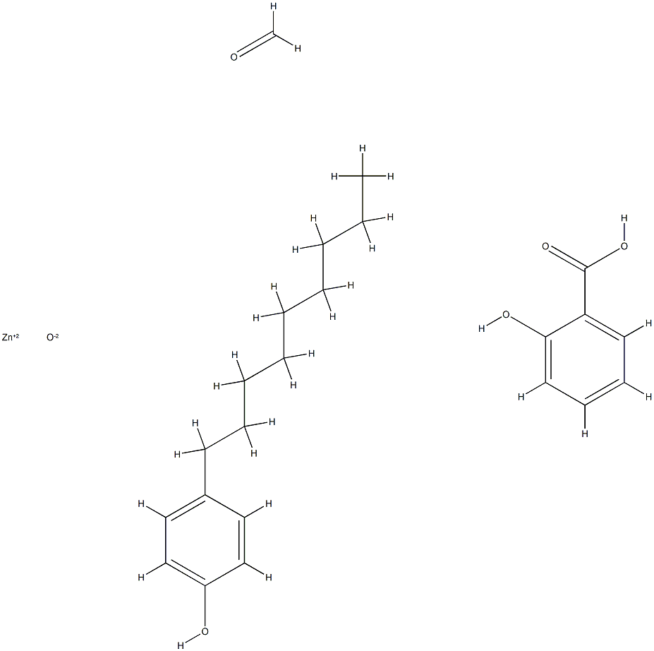 Benzoic acid, 2-hydroxy-, polymer with formaldehyde, 4-nonylphenol and zinc oxide (ZnO) Struktur