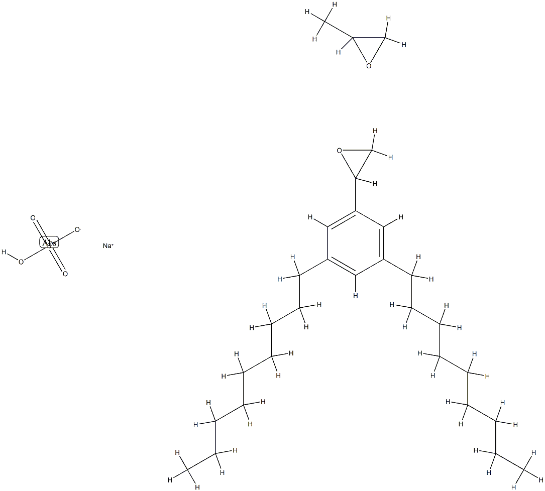 Oxirane, methyl-, polymer with oxirane, mono(hydrogen sulfate), dinonylphenyl ether, sodium salt Struktur