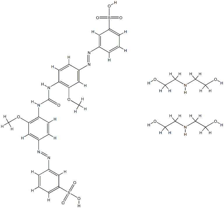 m,m'-[carbonylbis[imino(3-methoxy-p-phenylene)azo]]bis(benzenesulphonic) acid, compound with 2,2'-iminodiethanol (1:2) Struktur