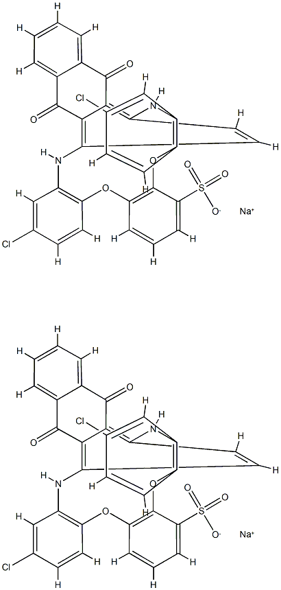 disodium ar,ar'-[(9,10-dihydro-9,10-dioxo-1,4-anthrylene)diimino]bis[(4-chlorophenoxy)benzenesulphonate] Struktur