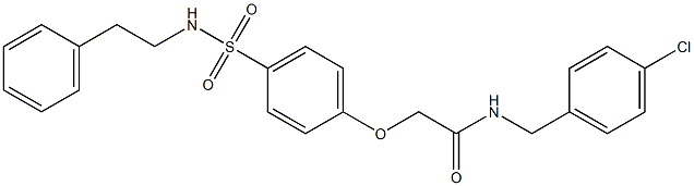 N-(4-chlorobenzyl)-2-(4-{[(2-phenylethyl)amino]sulfonyl}phenoxy)acetamide Struktur