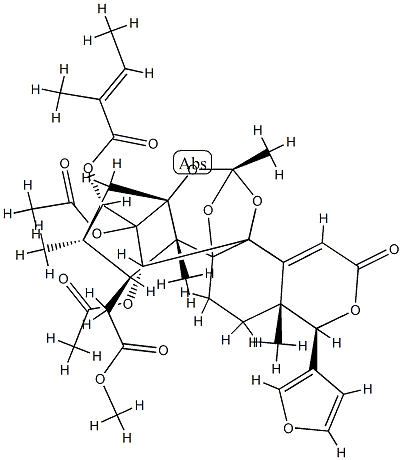 14,15-Didehydrophragmalin 2,30-diacetate 3-[(E)-2-methyl-2-butenoate] Struktur