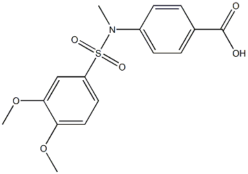 4-[[(3,4-dimethoxyphenyl)sulfonyl](methyl)amino]benzoic acid Struktur