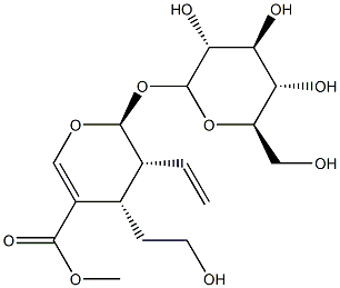 (2S)-3α-Ethenyl-2β-(β-D-glucopyranosyloxy)-3,4-dihydro-4α-(2-hydroxyethyl)-2H-pyran-5-carboxylic acid methyl ester Struktur