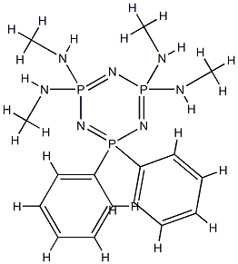 N2,N2,N4,N4-tetramethyl-6,6-diphenyl-1,3,5-triaza-2$l^{5},4$l^{5},6$l^ {5}-triphosphacyclohexa-1,3,5-triene-2,2,4,4-tetramine Struktur