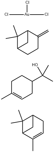 3-Cyclohexene-1-methanol, α,α,4-trimethyl-, mixed with α-pinene and -pinene, sulfurized, reaction products with gold chloride (AuCl3) Struktur