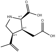 (2R,3S,4S)-rel-2-Carboxy-4-(1-methylethenyl)-3-pyrrolidineacetic Acid Struktur