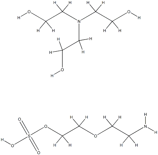 Ethanol, 2,2′,2′′-nitrilotris-, compds. with polyethylenen glycol hydrogen sulfate 2-(coco acylamino)ethyl ether Struktur