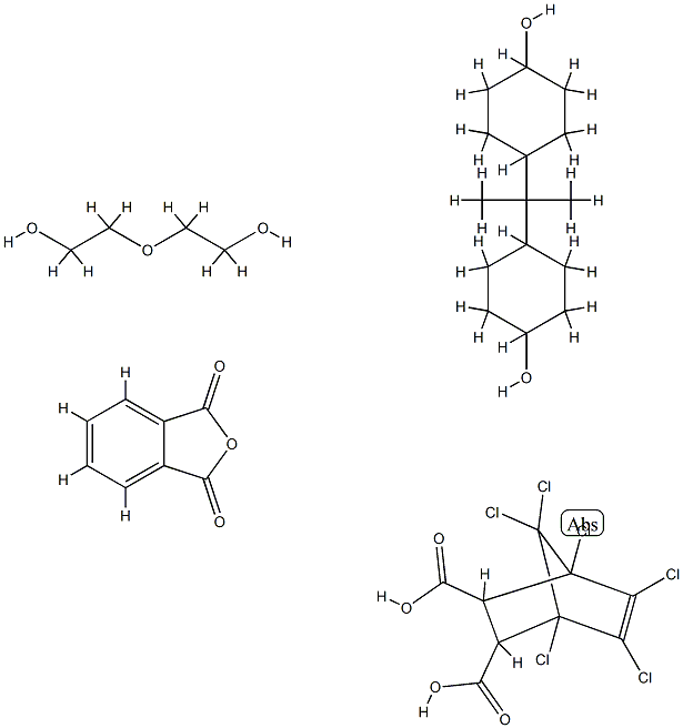 Bicyclo2.2.1hept-5-ene-2,3-dicarboxylic acid, 1,4,5,6,7,7-hexachloro-, polymer with 1,3-isobenzofurandione, 4,4-(1-methylethylidene)biscyclohexanol and 2,2-oxybisethanol Struktur