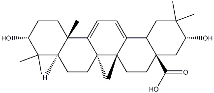 3α,21α-Dihydroxyoleana-11,13(18)-dien-28-oic acid Struktur