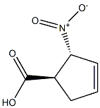 3-Cyclopentene-1-carboxylicacid,2-nitro-,(1R,2R)-rel-(9CI) Struktur