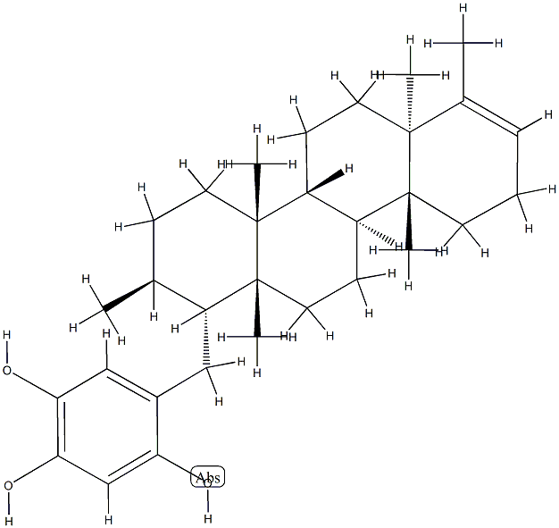 5-[[(14R,17S,17aR)-4,5,14,17-Tetramethyl-D-homo-5α-androst-3-en-17a-yl]methyl]-1,2,4-benzenetriol Struktur