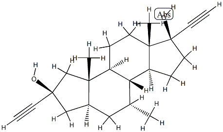 7-methyl-A-norandrostane-2,17-diethynyl-2,17-diol Struktur