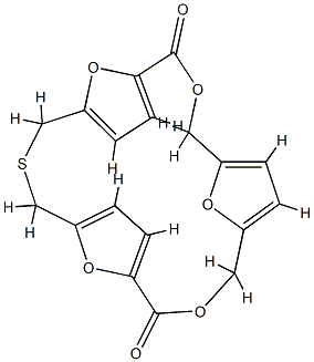 3,10,22,23,24-Pentaoxa-17-thiatetracyclo[17.2.1.15,8.112,15]tetracosa-5,7,12,14,19,21(1)-hexene-2,11-dione Struktur