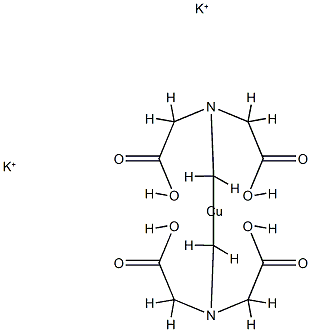 dipotassium [[N,N'-ethylenebis[N-(carboxymethyl)glycinato]](4-)-N,N',O,O',ON,ON']cuprate(2-) Struktur