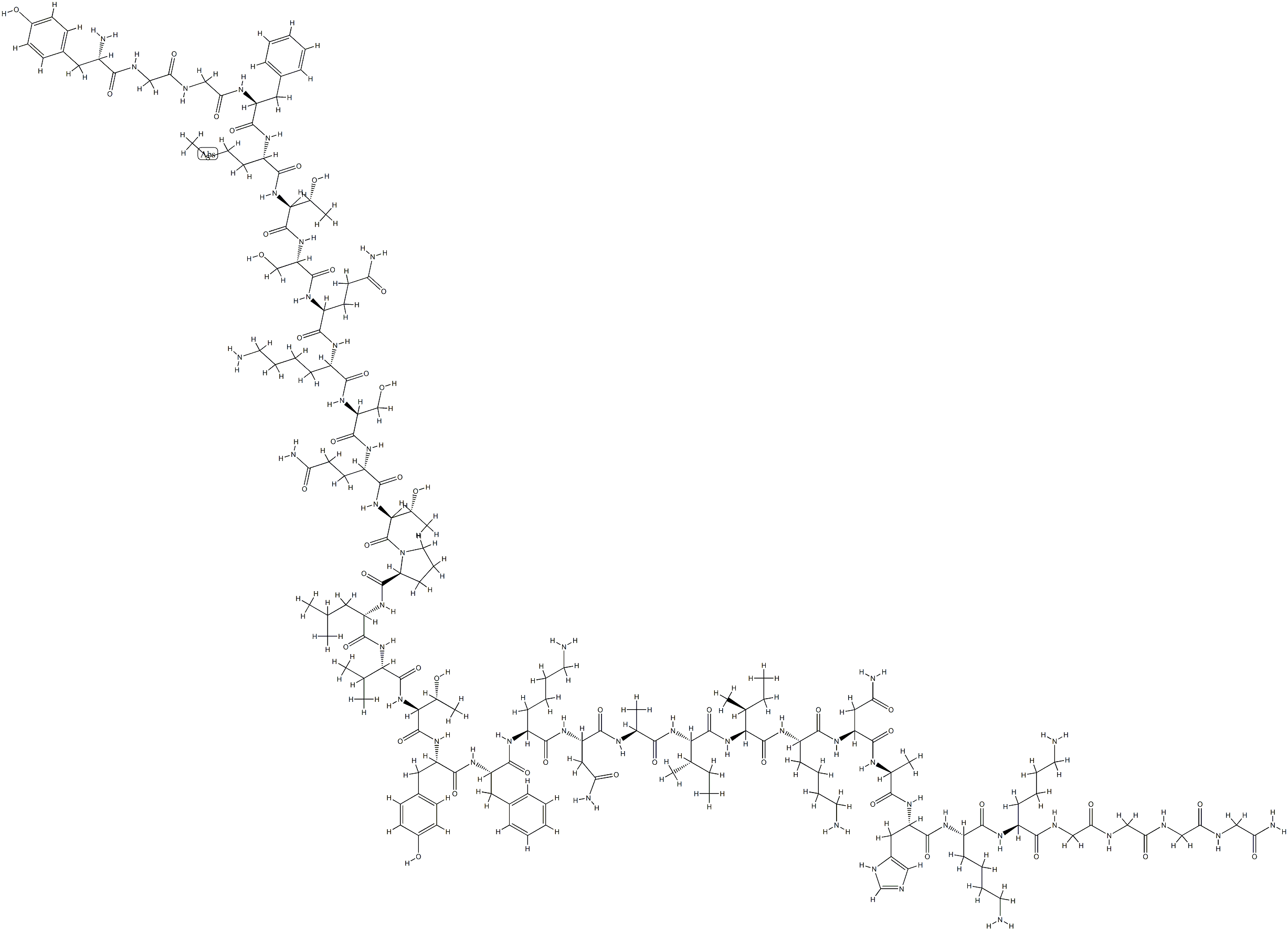 beta-endorphin, Gln(8),Gly(31)-Gly-Gly-NH2- Struktur