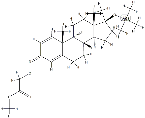 [[[17α-Methyl-17β-[(trimethylsilyl)oxy]androsta-1,4-dien-3-ylidene]amino]oxy]acetic acid methyl ester Struktur