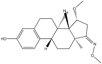 3-Hydroxy-15β-methoxyestra-1,3,5(10)-trien-17-one O-methyl oxime Struktur