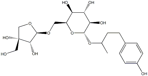 [(S)-3-(4-Hydroxyphenyl)-1-methylpropyl]6-O-D-apio-β-D-furanosyl-β-D-glucopyranoside Struktur