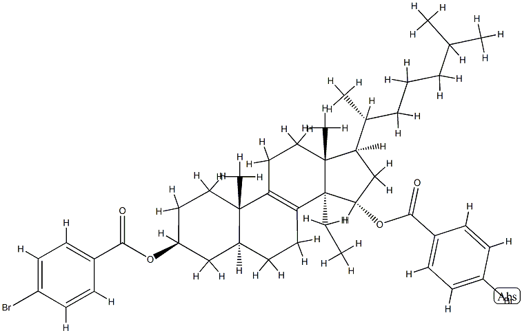 14-Ethyl-5α-cholest-8-ene-3β,15α-diol bis(4-bromobenzoate) Struktur