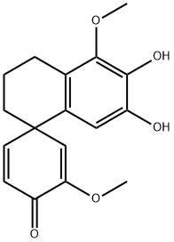 3',4'-Dihydro-6',7'-dihydroxy-3,5'-dimethoxyspiro[2,5-cyclohexadiene-1,1'(2'H)-naphthalen]-4-one Struktur