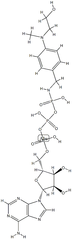 ATP gamma-(4-(N-(2-hydroxyethyl)-N-methylamino)benzylamide) Struktur