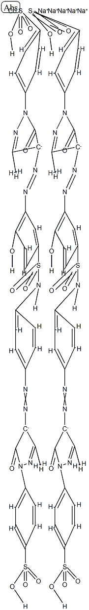 Cobaltate(5-), bis[4-[4-[[4-[[[3-[[4,5-dihydro-3-methyl-5-oxo-1-(4-sulfophenyl)-1H-pyrazol-4-yl]azo]-4-hydroxyphenyl]sulfonyl]amino]phenyl]azo]-4,5-dihydro-3-methyl-5-oxo-1H-pyrazol-1-yl]benzenesulfonato(4-)]-, pentasodium Struktur