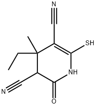 3,5-Pyridinedicarbonitrile,4-ethyl-1,2,3,4-tetrahydro-6-mercapto-4-methyl-2-oxo-(9CI) Struktur