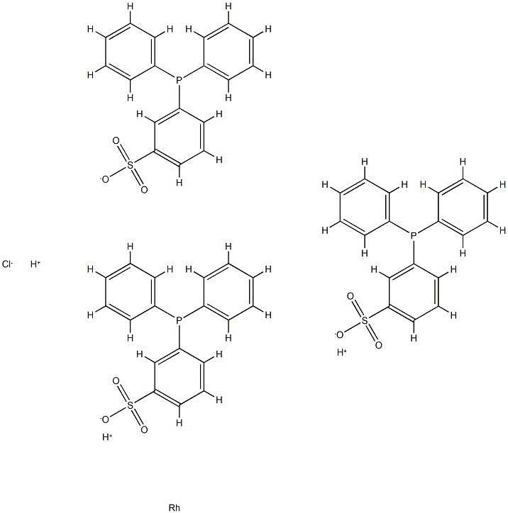 chlorotris(diphenylphosphinobenzene-3-sulfonate)rhodium (I) Struktur