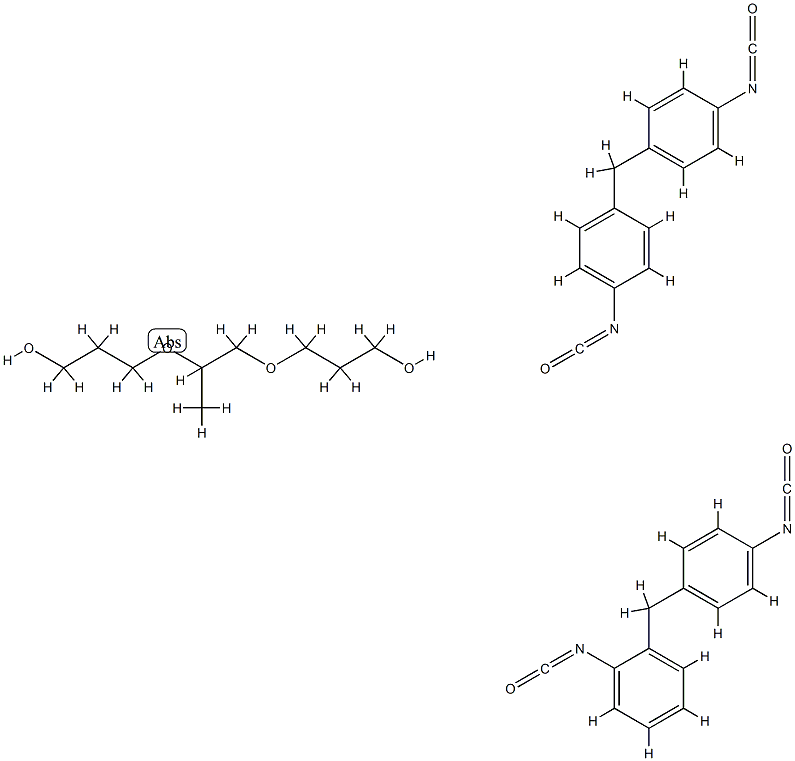 Propanol, [(1-methyl-1,2-ethanediyl)bis (oxy)]bis-, polymer with 1-isocyanato-2-[(4-isocyanatophenyl)methyl]benzene and 1,1'-methylenebis[4-isocyanatobenzene] Struktur