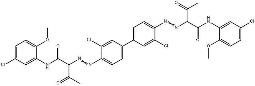 4,4'-Bis[acetoaceto(2-methoxy-5-chloroanilid)-2-ylazo]-3,3'-dichlorobiphenyl Struktur