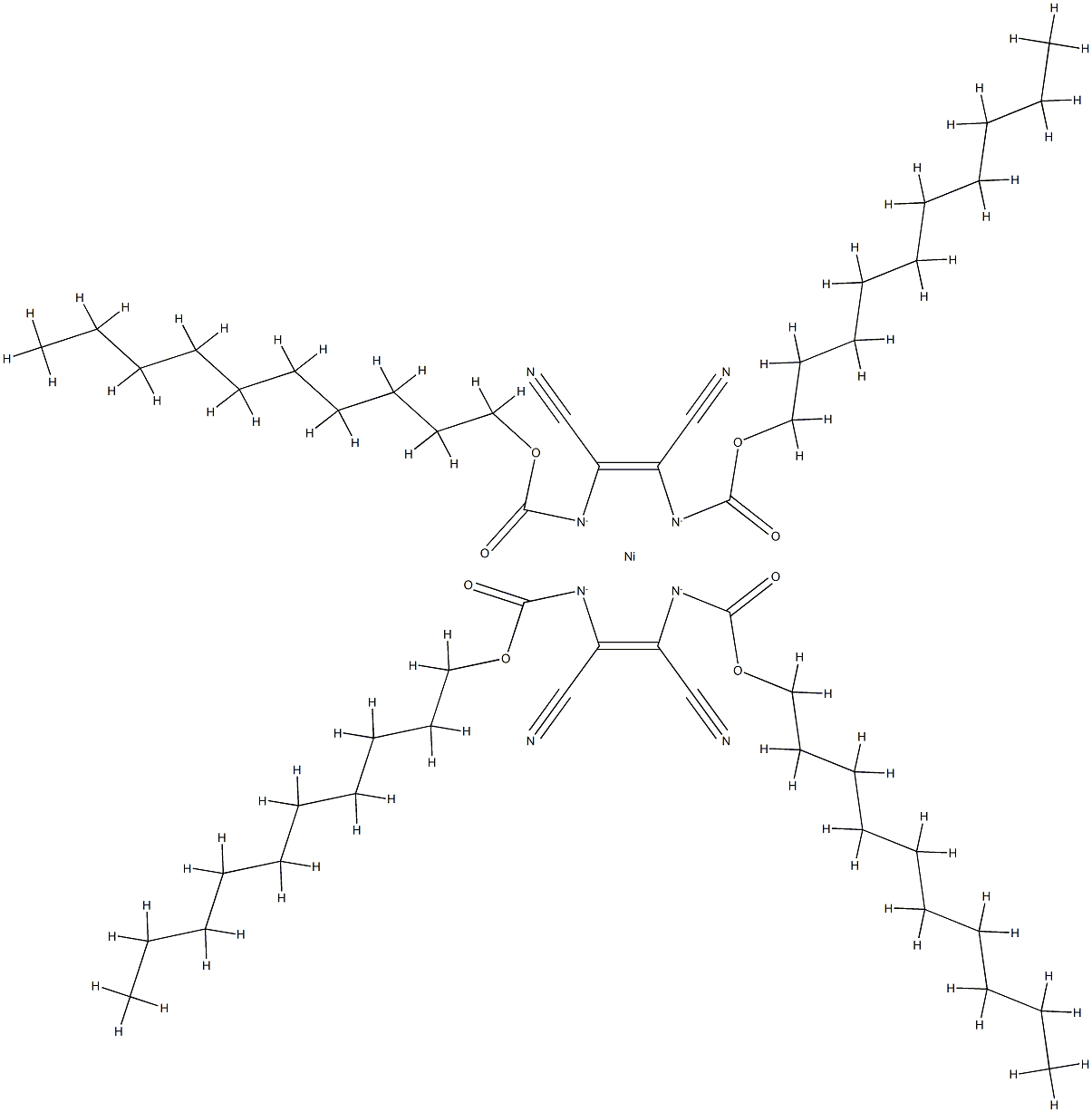 Nickel, bis[[didecyl (1,2-dicyano-1,2-ethenediyl)bis[carbamato]](2-)]- Struktur