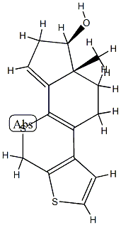 A-nor-3,7-bisthiaestra-1,5(10),8,14-tetraen-17(e)-ol Struktur